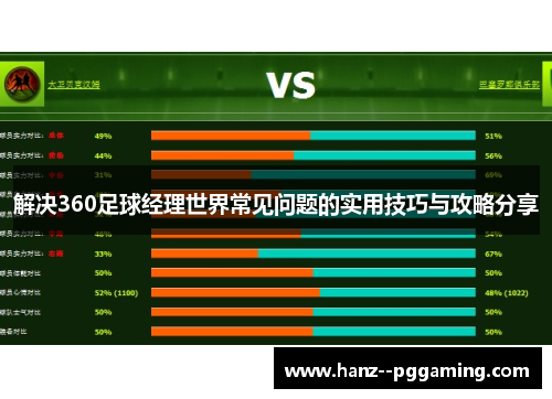 解决360足球经理世界常见问题的实用技巧与攻略分享 解决360足球经理世界常见问题的实用技巧与攻略分享